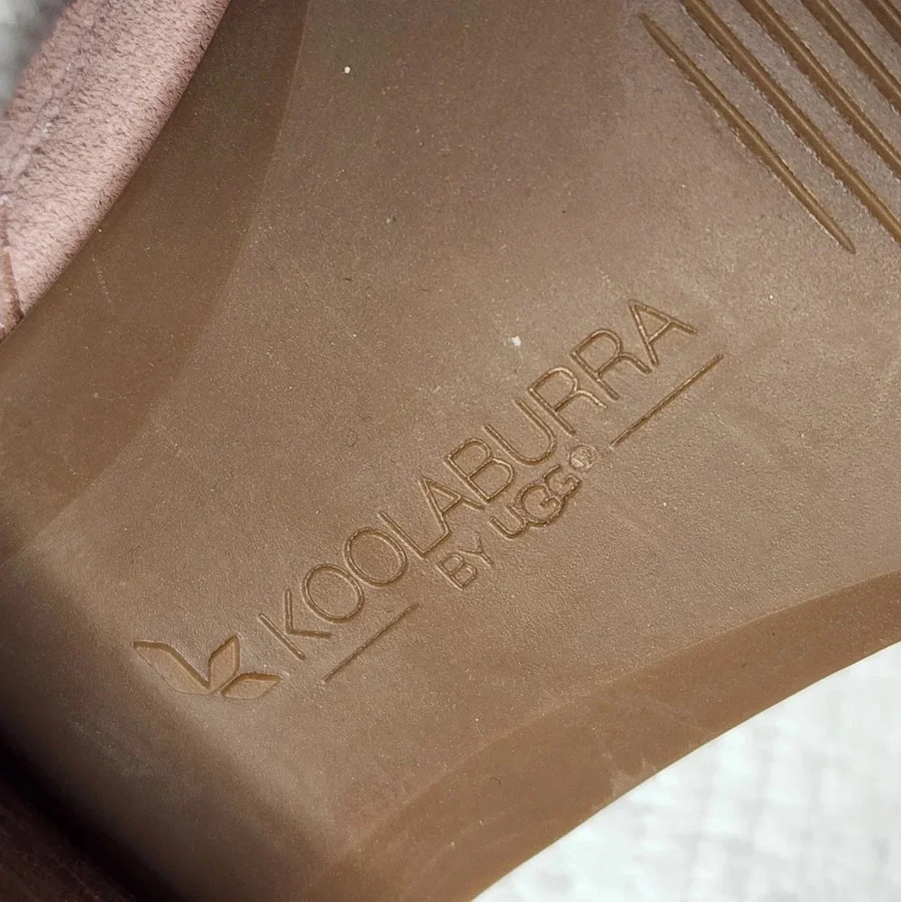 Koolaburra‎ by UGG Suede Leather Raychel Slide On Open Toe Heels Blush Pink 10